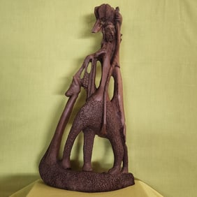 Man with Cane - Haitian Wood Carving by Joseph Nacius