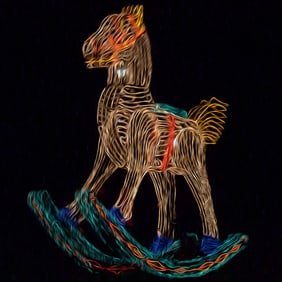 Rocking Horse with Lights - Metal Print by Glenn Stokes