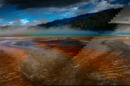 Grand Prismatic Spring Yellowstone NP - Metal Print by Glenn Stokes