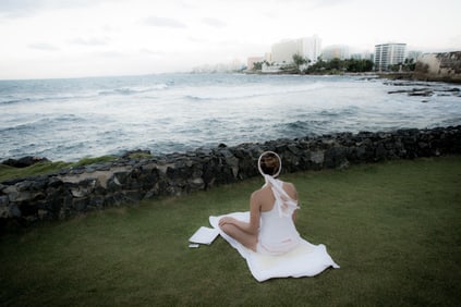 Meditation by the Sea San Juan PR - Metal Print by Glenn Stokes
