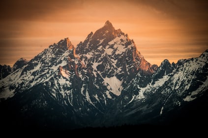 Mount Moran Grand Tetons - Metal Print by Glenn Stokes