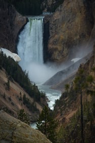 Upper Falls Yellowstone River (framed) - Metal Print by Glenn Stokes