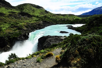 Waterfall Southern Chile - Metal Print by Glenn Stokes