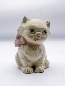 Vintage Hubley Cast Iron Still Bank Cat
