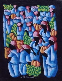 Haitian Folk Art Modern Figures by S Ronco
