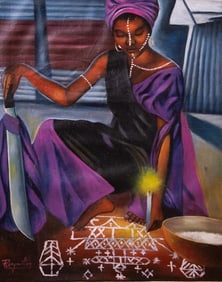 Woman Practicing Vodou by Rony Millien