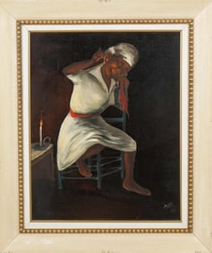 Woman Sitting in Chair by Louverture Poisson