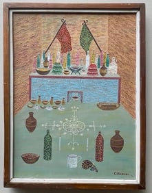Original Haitian Painting by Ogun Hounfour