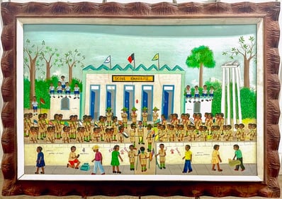 Boy Scouts Original Haitian Painting by J Baptiste Jean