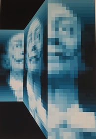 John Piere Vasarely aka YVARAL, Faces of Dali No 1