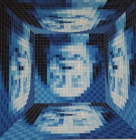 John Piere Vasarely aka YVARAL, Faces of Dali No 5