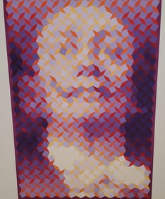 John Piere Vasarely aka YVARAL, Faces of Dali No 6