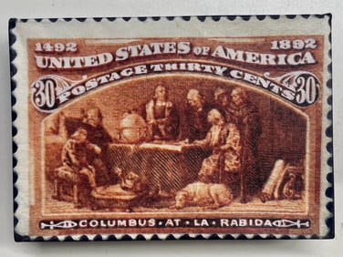 Columbus at La Rabida 30 Cents by Steve Kaufman SAK