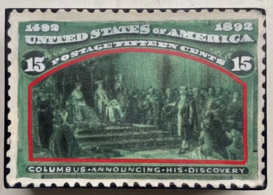 Columbus Announcing His Discovery 15 Cents by Steve Kaufman SAK