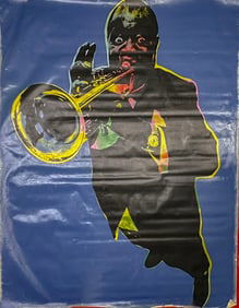 Louis Armstrong Blue XL by Steve Kaufman
