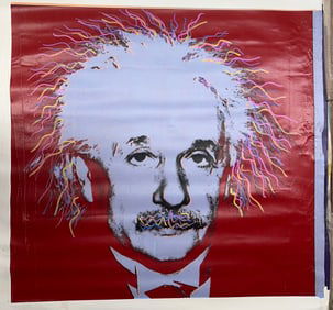 Albert Einstein Red by Steve Kaufman