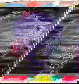 Albert Einstein Purple Neon by Steve Kaufman