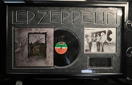 Signed Led Zeppelin Zoso LP Plaque