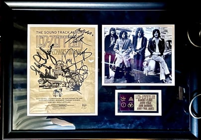 Signed Led Zeppelin Album Poster Plaque