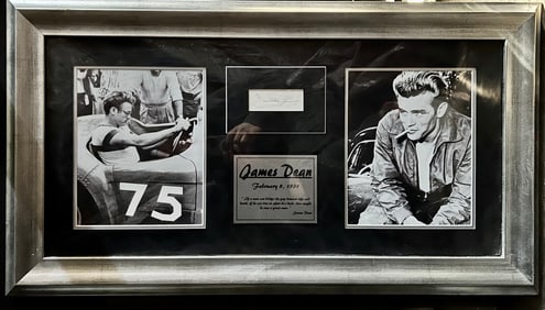 James Dean Framed Autograph Plaque