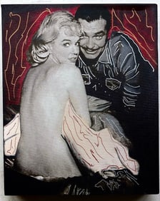 The Misfits, Marilyn and Clark by Steve Kaufman