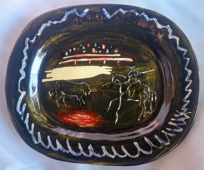 Pablo Picasso, Corrida sur fond noir (Corrida on Black Ground), 1953 A.R. 198 (1 of 2)