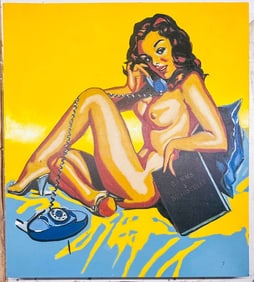 Hold The Line Pin Up Girl, Vargas by Steve Kaufman