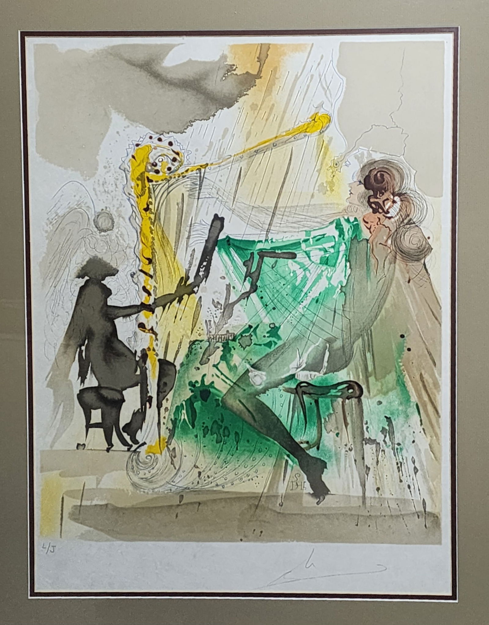 Salvador Dali Titled "Harpist, Symbol of Carmen's Love - from the Carmen Suite". (1 of 6)