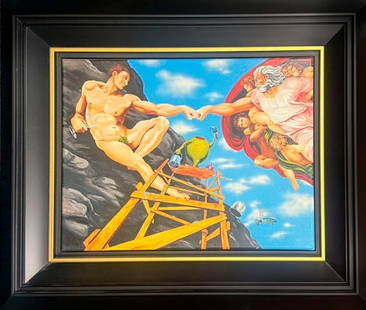 Michelangelo Knuckles by Michael Godard: Unleash the playful charm of Michelangelo Knuckles by Michael Godard, the “Rockstar of the Art World,” known for his whimsical and vibrant pop-art style. This fine art framed giclée on