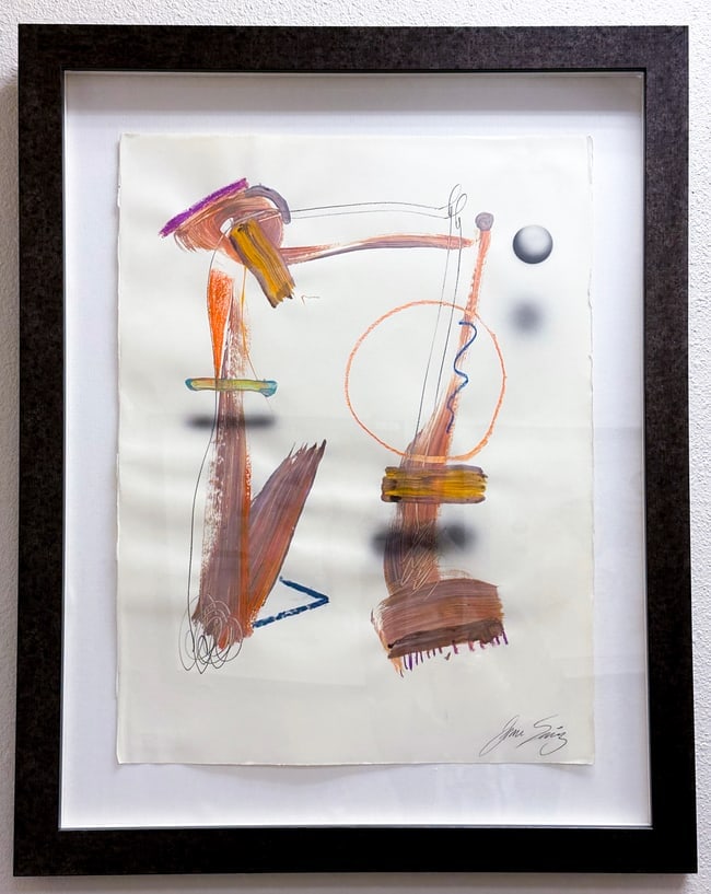 Untitled 8 by Juan Sanchez Juarez: Untitled 8 by Juan Sanchez Juarezis a Framed Original Abstract Painting on Paper hand signed in pencil by Juan Sanchez Juarez. Juan Sanchez Juarez was born in Mexico and is the great grandson of Benit