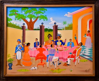 Original Haitian Painting -Toussaint Louverture's Family Festivities   by E. Pierre Augustin