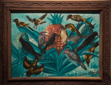 Original Haitian Painting -Birds and Pineapple   by Wilson Bigaud