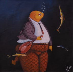 Original Haitian Painting -Musician   by Andre Blaise