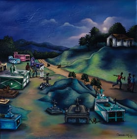 Original Haitian Painting -Cemetery   by Widson Cameau