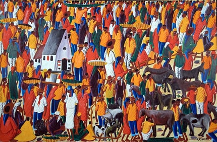Original Haitian Painting -Market Day   by Laurent Casimir