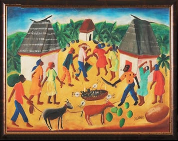 Original Haitian Painting -A Festival   by Laurent Casimir