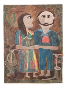 Original Haitian Painting -Couple   by Ermistral Charles (Thialy)