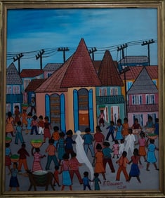 Original Haitian Painting -Wedding Day   by Etienne Chavannes