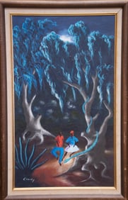 Original Haitian Painting -Voodoo Dance in Moonlight   by Jean Eluid Coachy