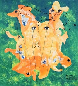Original Haitian Painting -Abstract   by Frantz Dorelus