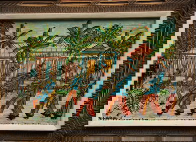 Original Haitian Painting -Military Parade   by Gervais Emmanuel Ducasse
