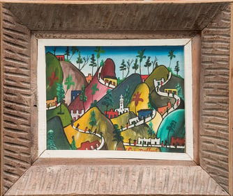 Original Haitian Painting -Streets of Jacmel   by Prefete Duffaut