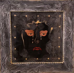 Original Haitian Painting -Pleureurs 1 from Le Temps des Pleurs (Time for Tears) Edouard Duval