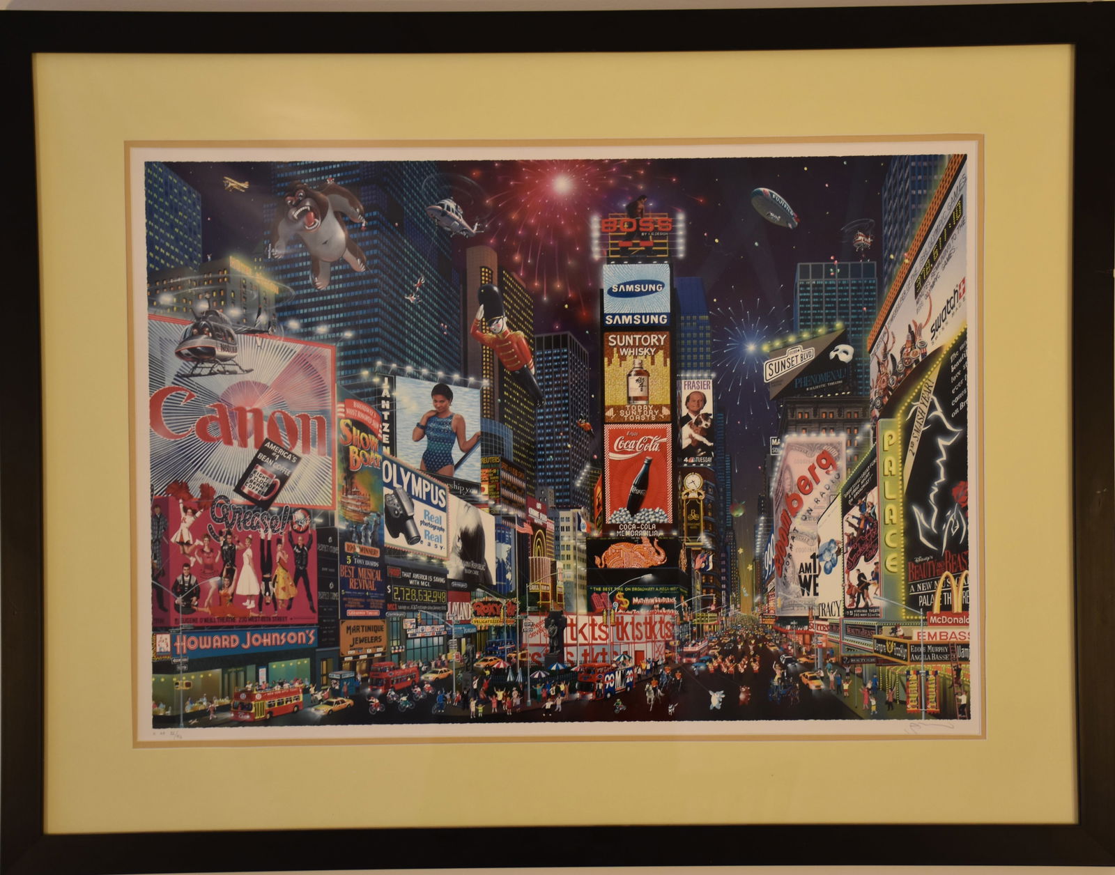 「TIMES SQUARE」ロジャーヴィラー ３Dアート サイン有 TIMES SQUARE」ロジャーヴィラー 3Dアート サイン有