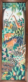 Original Haitian Painting by Jerome Polycarpe Jungle Scene