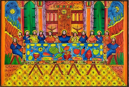 Original Haitian Painting by Florence Martinez The Last Supper