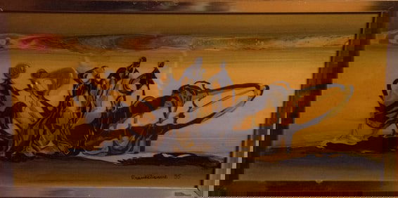 Original Haitian Painting by Frank Etienne Drip Painting Mixed Media on Wood