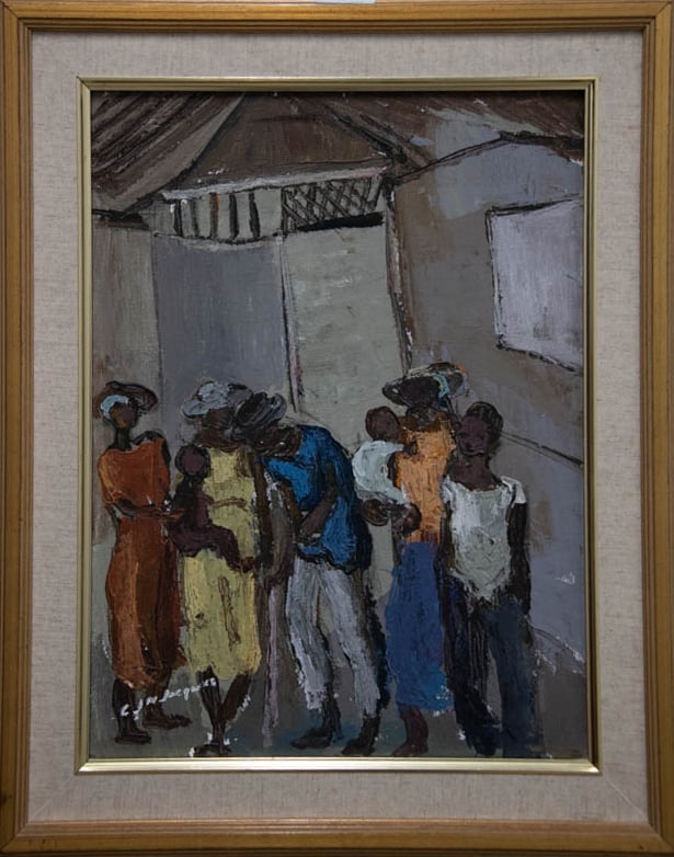 Carlo Jean-Jacques Original Haitian Painting En Famille (With family) (1 of 1)
