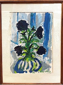 Blue Bouquet in Blue Vase by Tony Curtis
