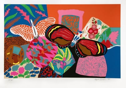Untitled Bird and Butterfly by Hunt Slonem